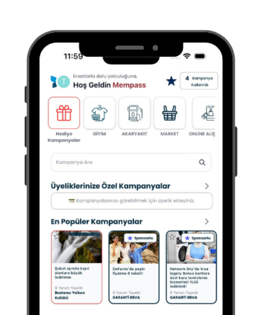 Yapay zeka destekli indirim kartı – Mempass platformu